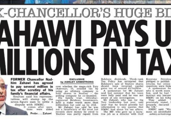 Zahawi pays millions in tax