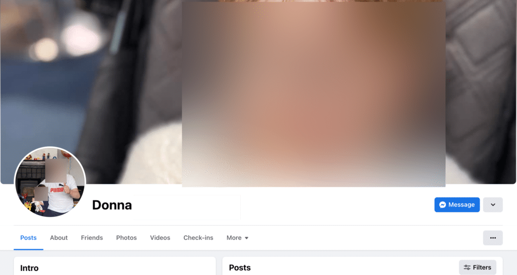 Donna's facebook profile