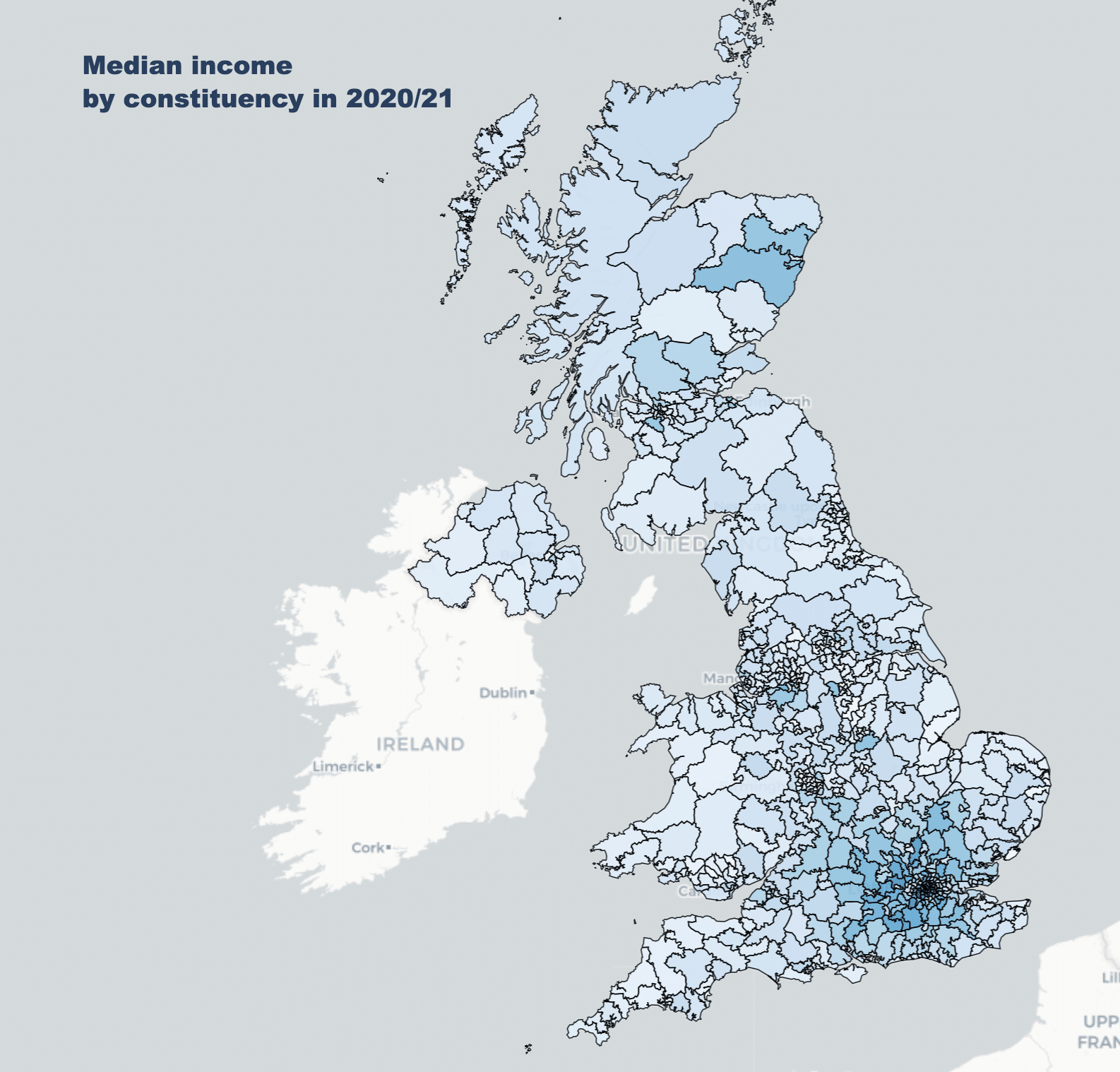Income and income tax by constituency