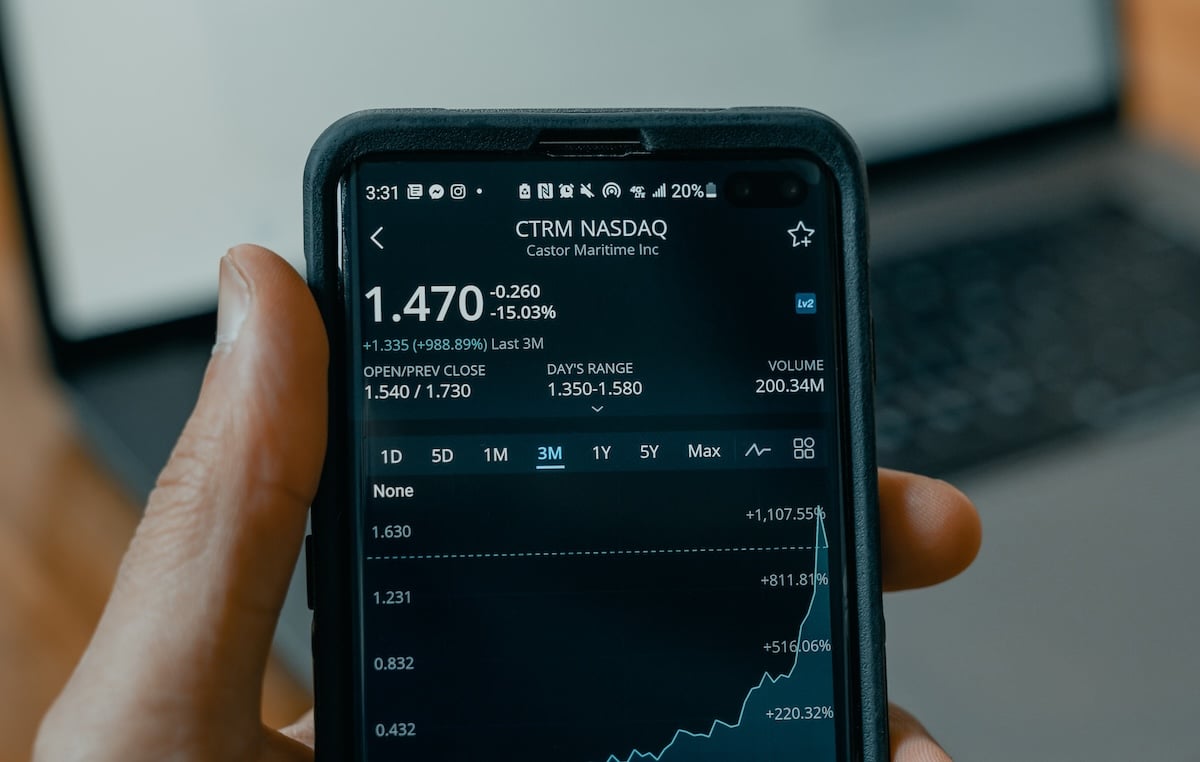 33180G+ BNA 4 wf 20%8
' < CTRM NASDAQ v

Castor Maritime Inc

1.470 203% “

+1.335 (+988.89%) Last 3M

OPEN/PREV CLOSE DAY'S RANGE VOLUME
1.540 / 1.730 1.350-1.580 200.34M
1D 5D 1M 3M 1¥ SY Max A 88
None
1.630
4.231
0.832 +51G06%
0432 +220.32%