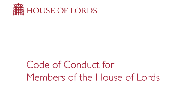 WEL)
a HOUSE OF LORDS

Code of Conduct for
Members of the House of Lords