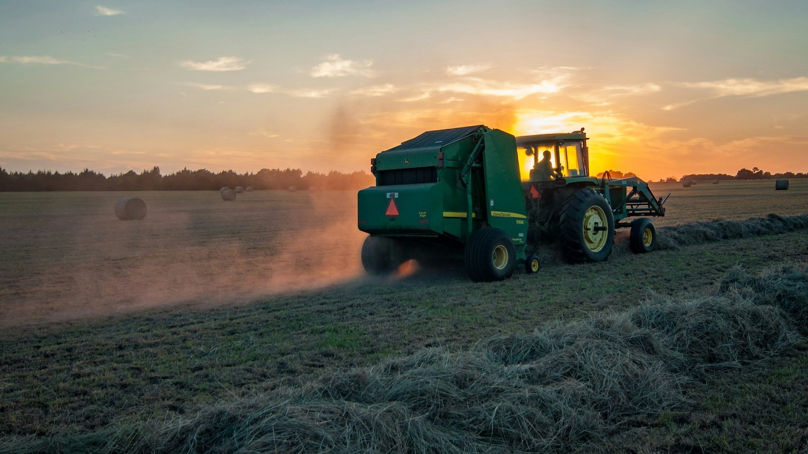 a tractor working a field