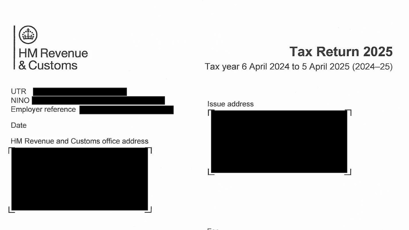 redacted tax return