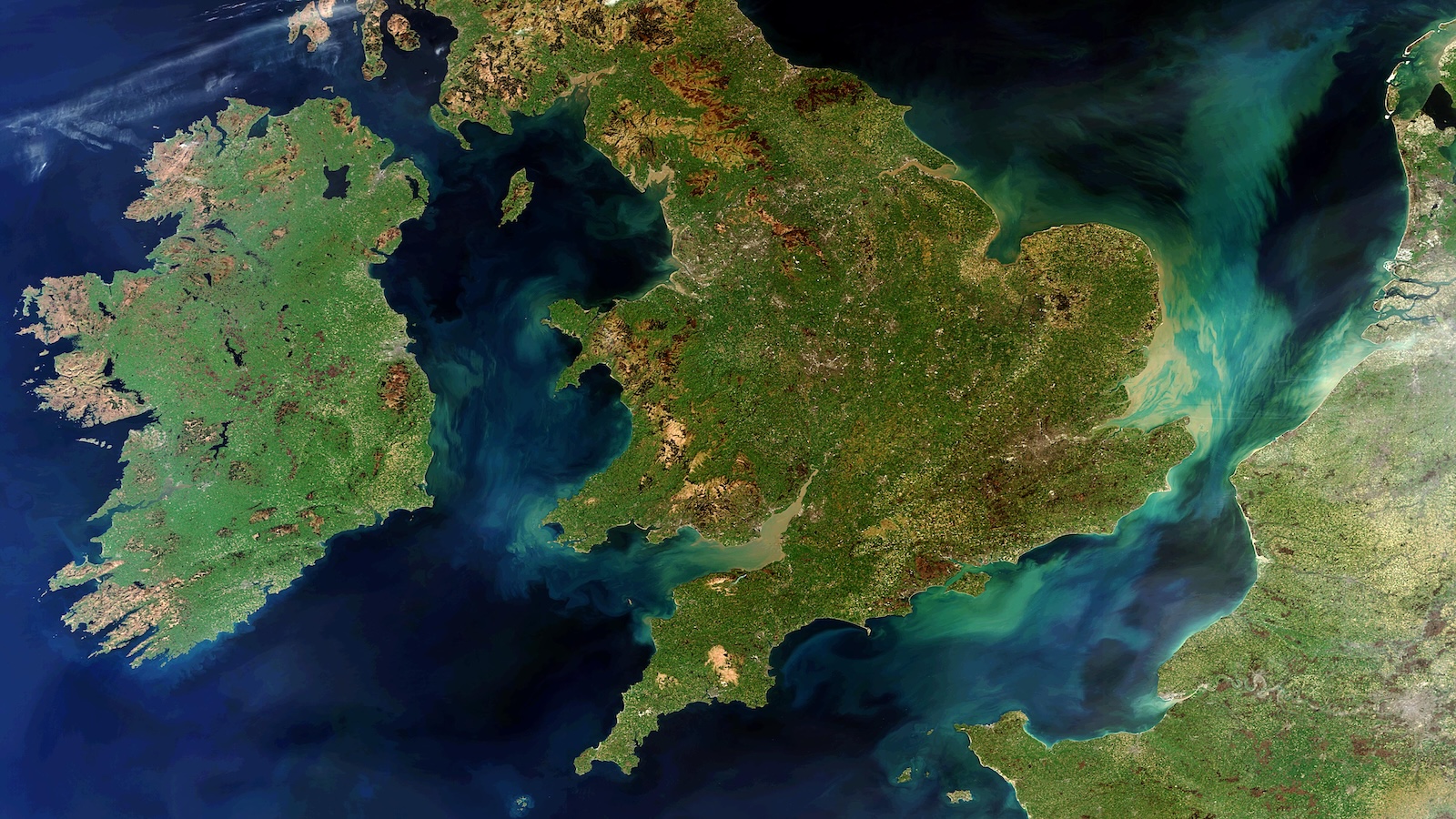 Satellite image of the UK