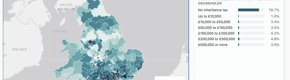 Model showing number of pensioner households potentially impacted by inheritance tax