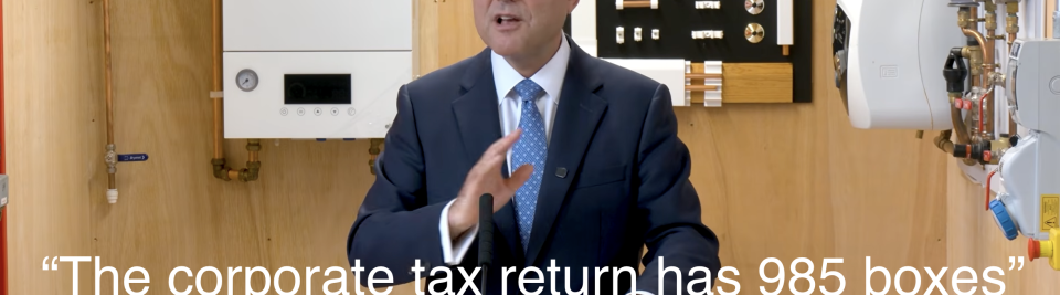 Andrew Griffith says the corporate tax return has 985 boxes