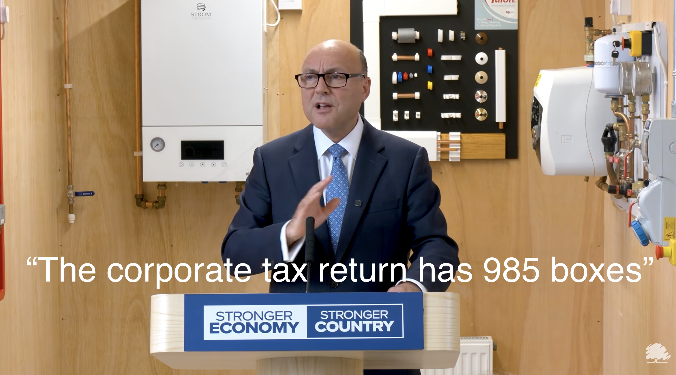 Andrew Griffith says the corporate tax return has 985 boxes